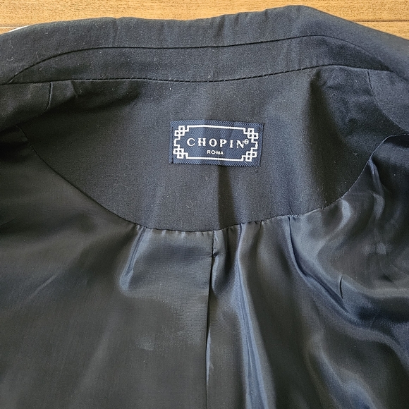 Blue and White Blazer with Notched Lapel and Tailored Fit - Picture 8 of 10